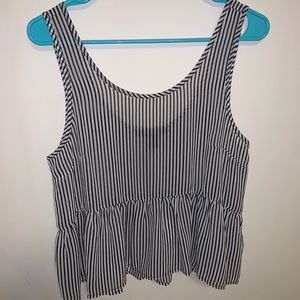 Navy and white stripe tank top